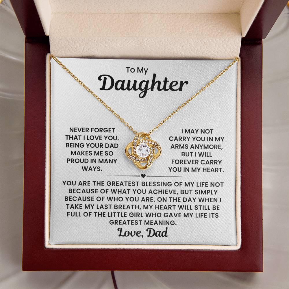 To My Daughter- Loveknot Necklace- Love Dad