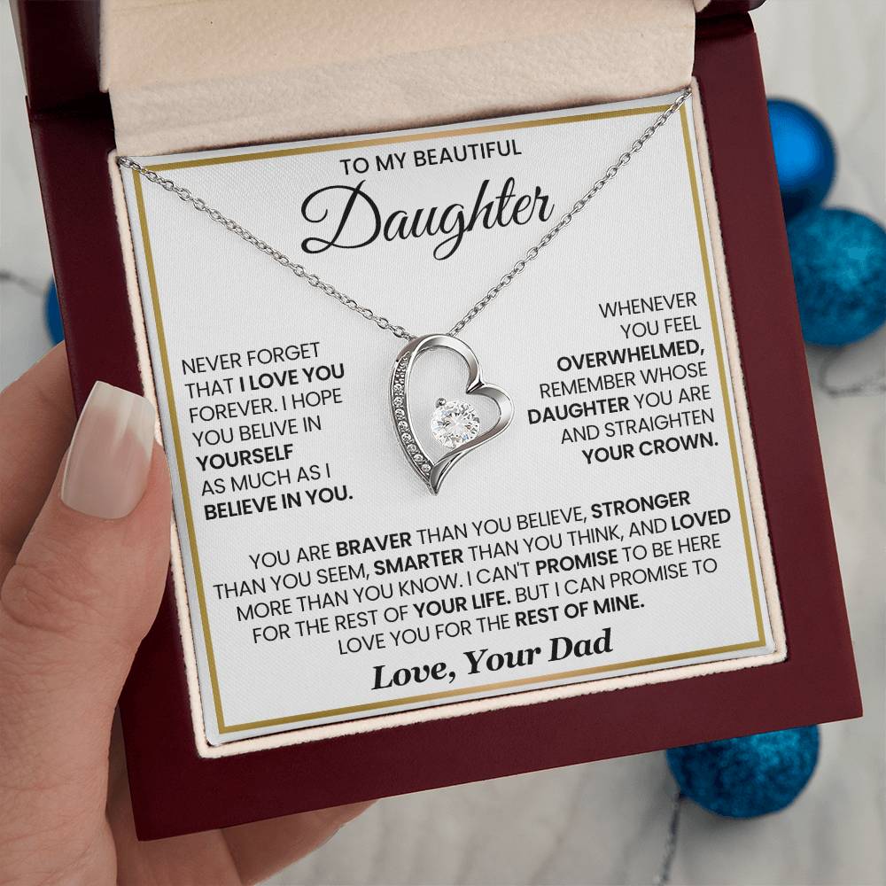 To My Beautiful Daughter - Forever Love Necklace