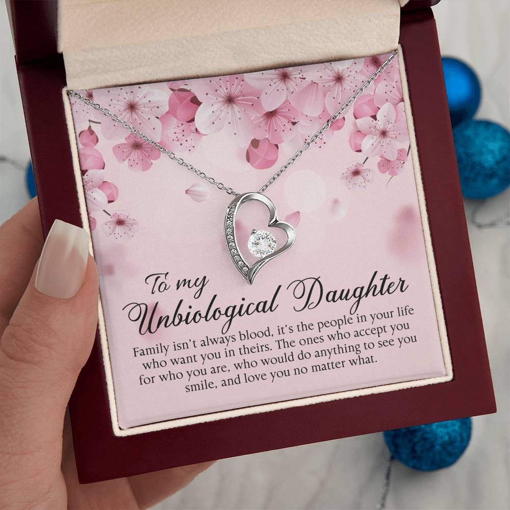 To My Unbiological Daughter - Forever Love Necklace