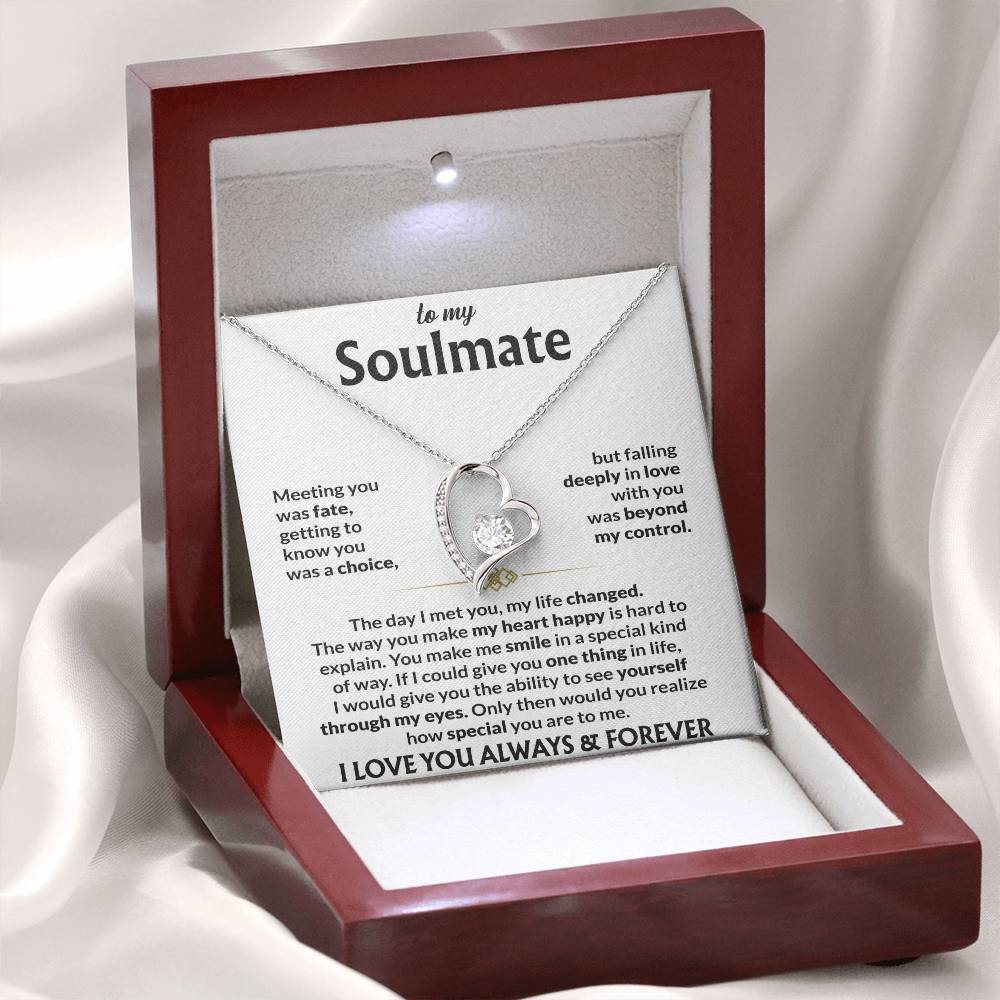 To My Soulmate - The Day I Met You, My Life Changed - Forever Love Necklace