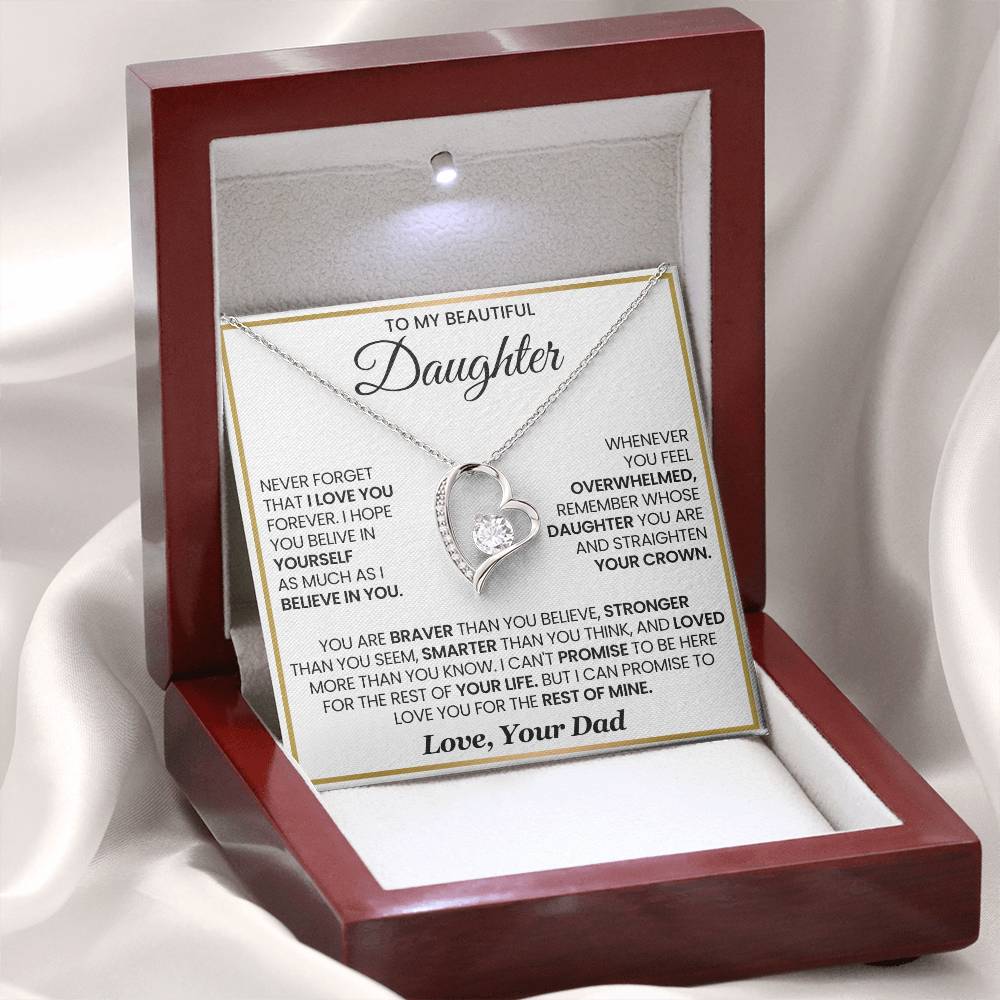 To My Beautiful Daughter - Forever Love Necklace