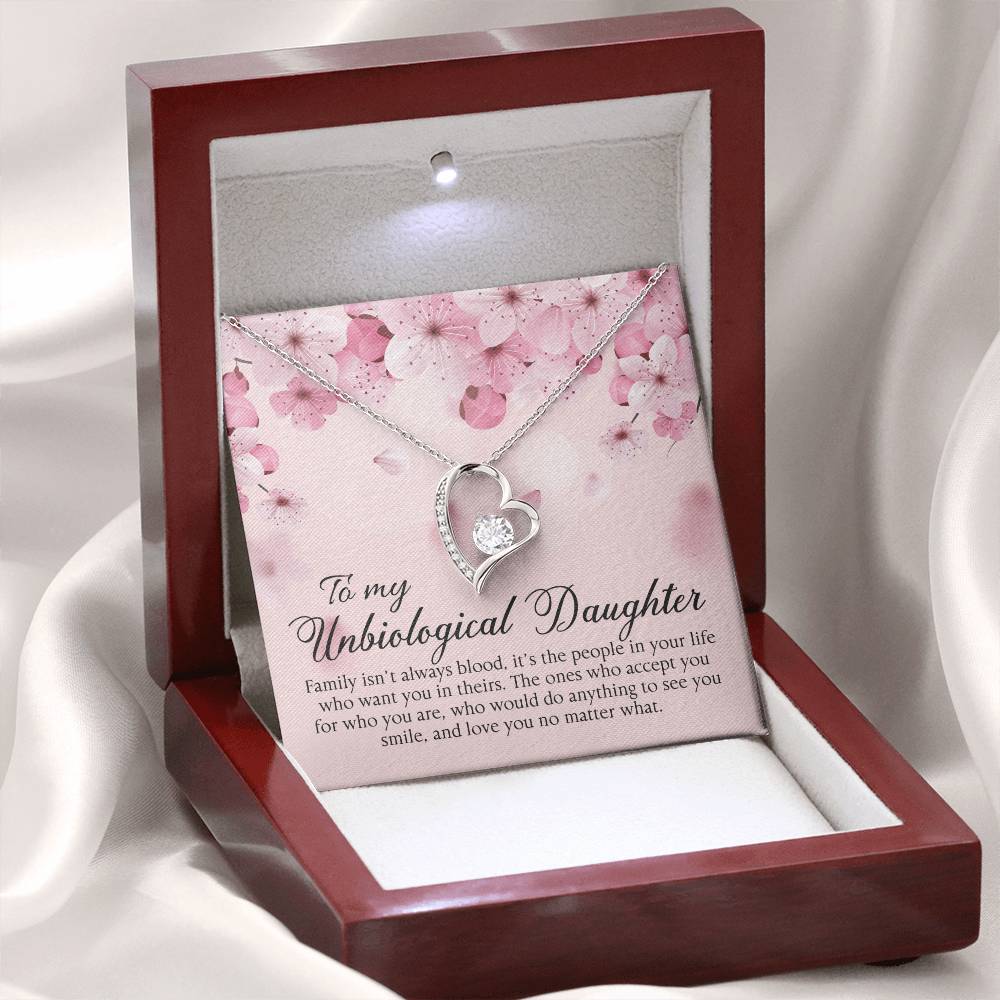 To My Unbiological Daughter - Forever Love Necklace