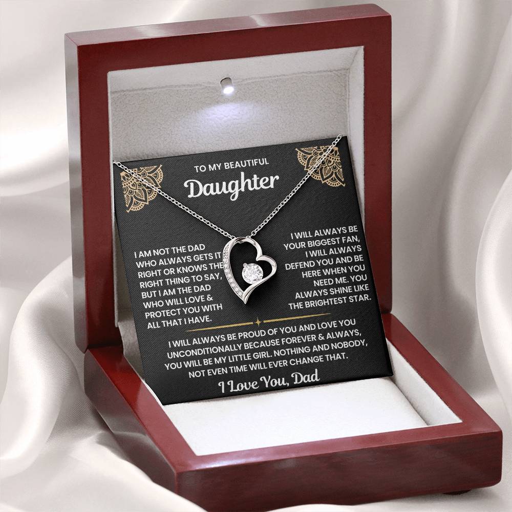 To My Daughter Necklace Gift Set from Dad |  Opal001