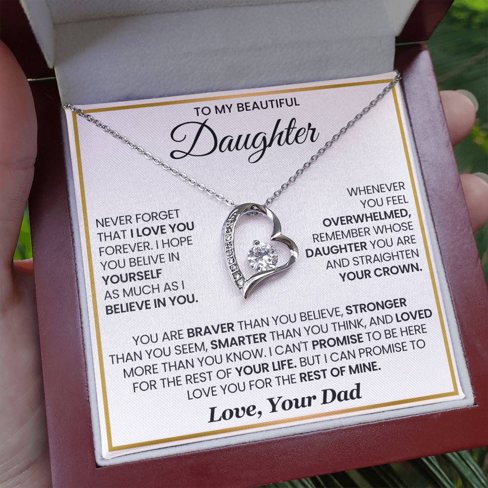 To My Beautiful Daughter - Forever Love Necklace