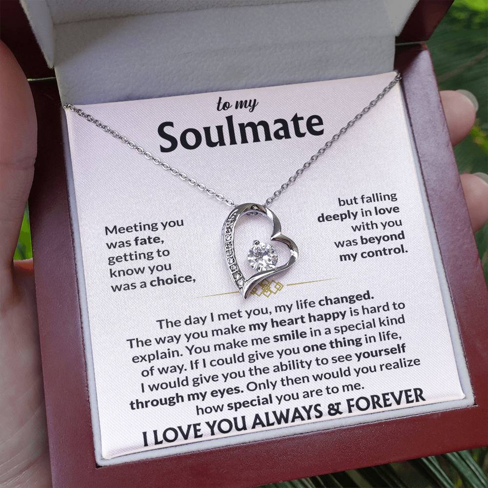 To My Soulmate - The Day I Met You, My Life Changed - Forever Love Necklace