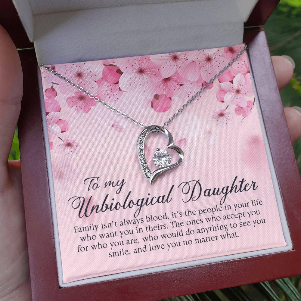 To My Unbiological Daughter - Forever Love Necklace