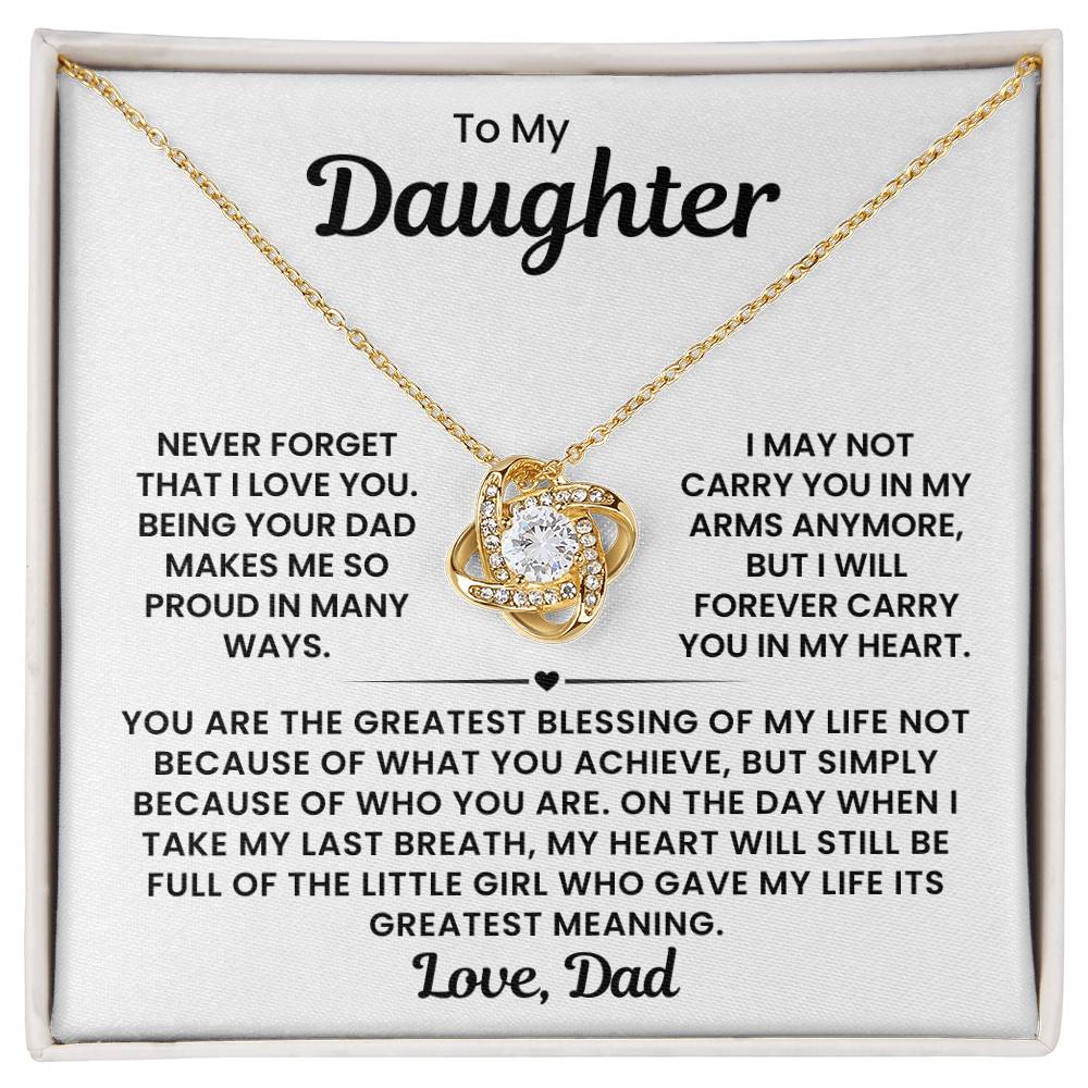To My Daughter- Loveknot Necklace- Love Dad