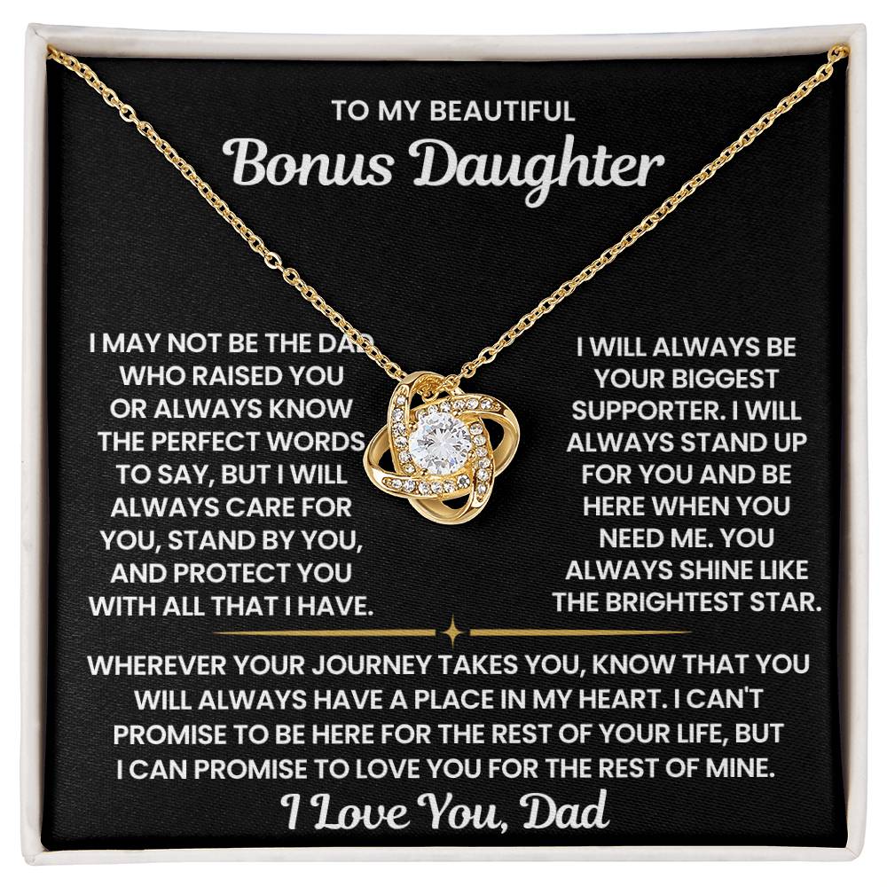 To My Bonus Daughter Necklace - I Love You | Opal004