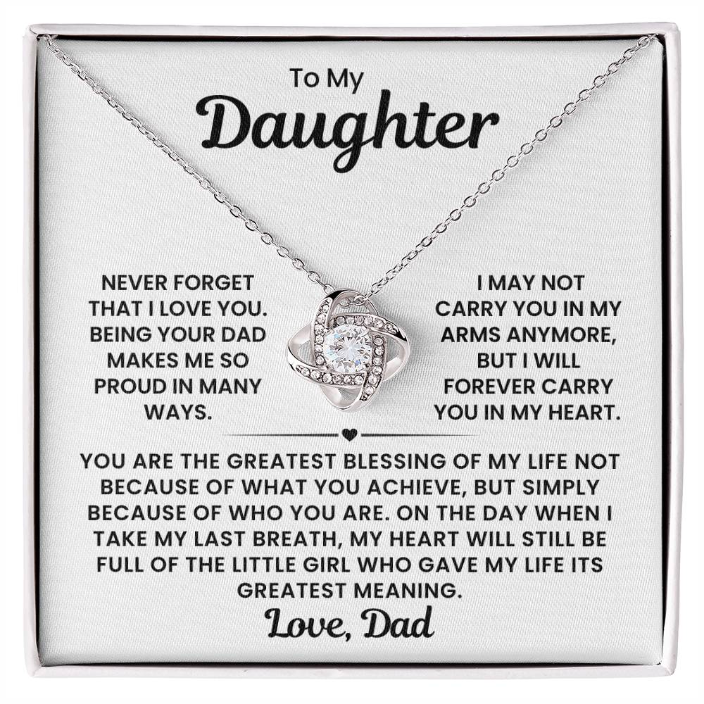 To My Daughter- Loveknot Necklace- Love Dad