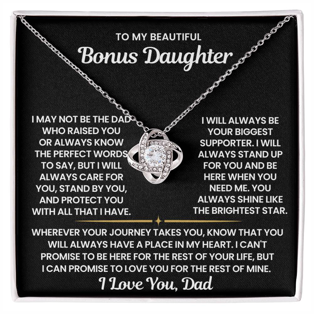 To My Bonus Daughter Necklace - I Love You | Opal004