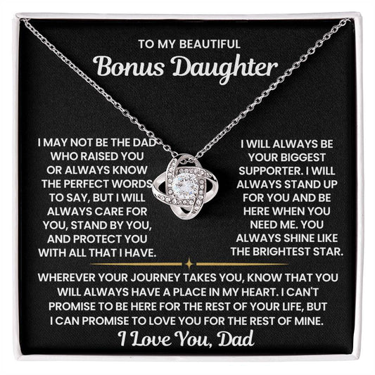 To My Bonus Daughter Necklace - I Love You | Opal004