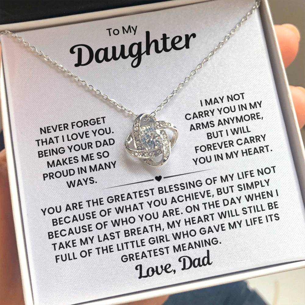 To My Daughter- Loveknot Necklace- Love Dad