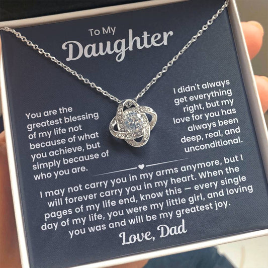To My Daughter -  Loving You Was and Will Be My Greatest Joy -Necklace from Dad Opal009