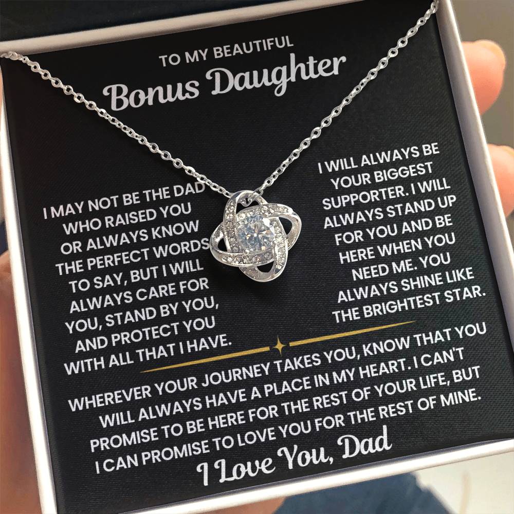 To My Bonus Daughter Necklace - I Love You | Opal004