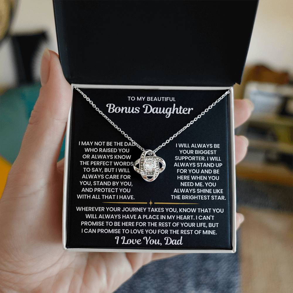 To My Bonus Daughter Necklace - I Love You | Opal004