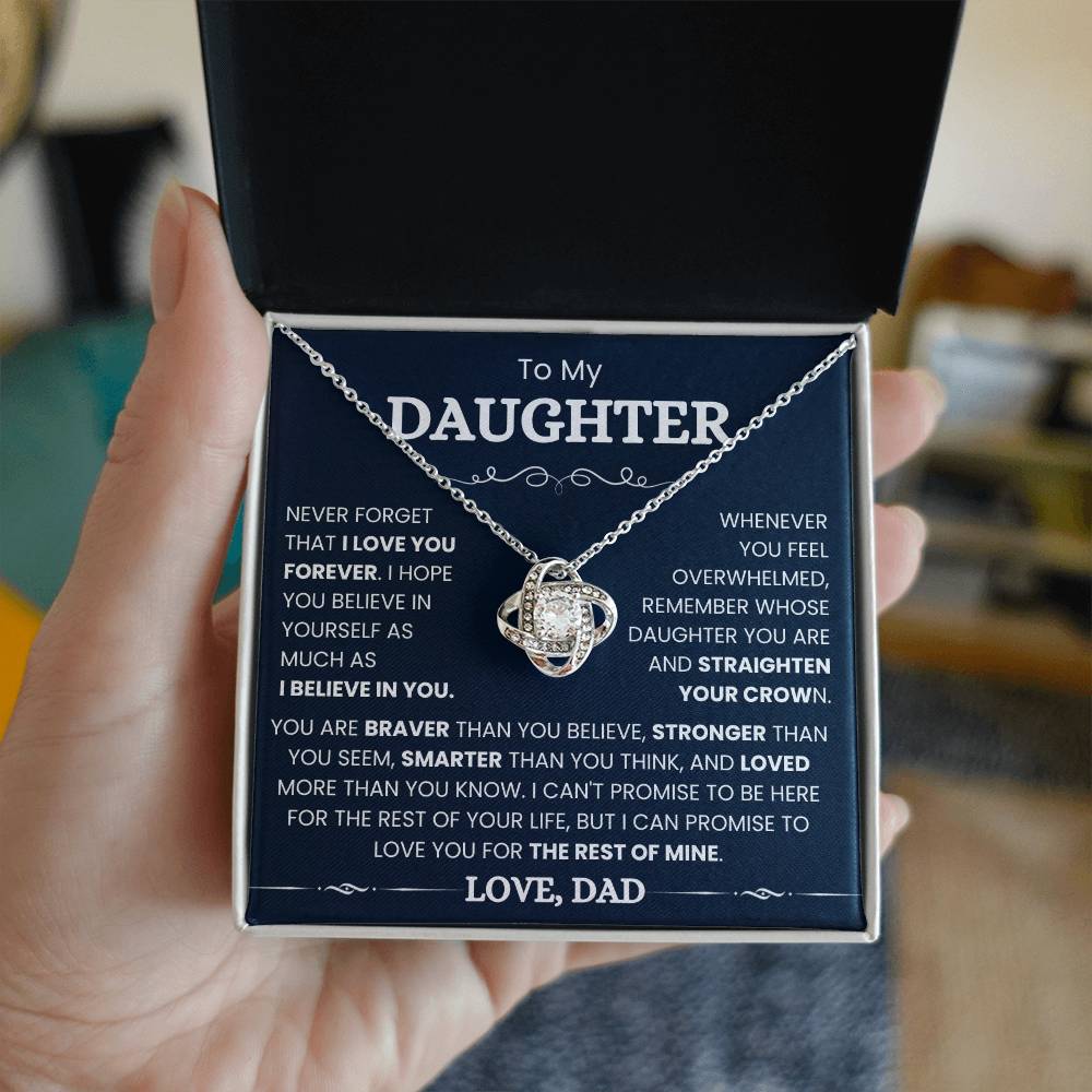 To My Daughter - I Promise to Love You for The Rest of Mine- Love Knot Necklace