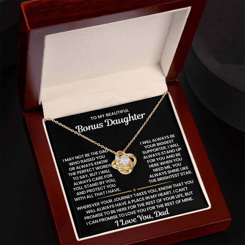 To My Bonus Daughter Necklace - I Love You | Opal004