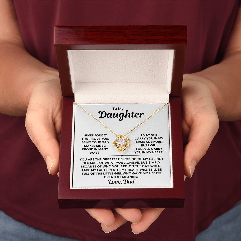 To My Daughter- Loveknot Necklace- Love Dad