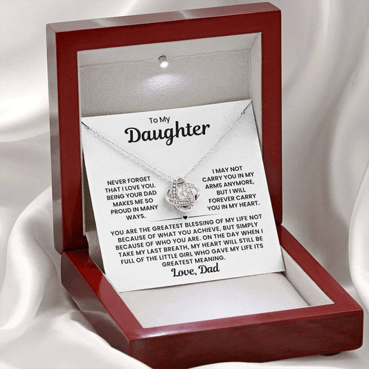 To My Daughter- Loveknot Necklace- Love Dad