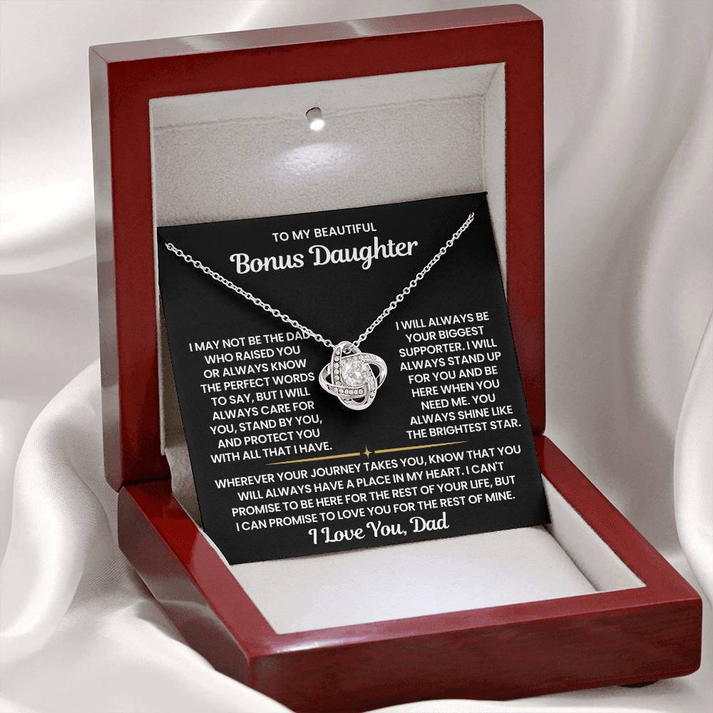 To My Bonus Daughter Necklace - I Love You | Opal004