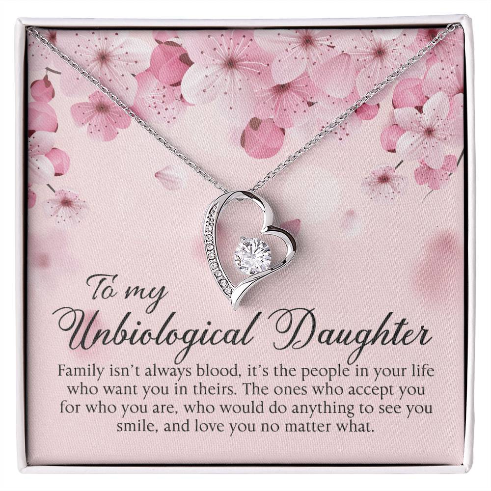 To My Unbiological Daughter - Forever Love Necklace