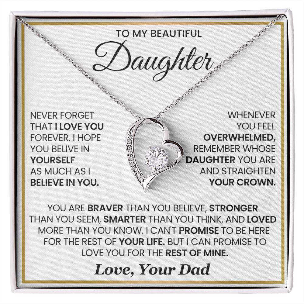 To My Beautiful Daughter - Forever Love Necklace