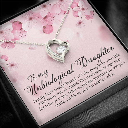 To My Unbiological Daughter - Forever Love Necklace