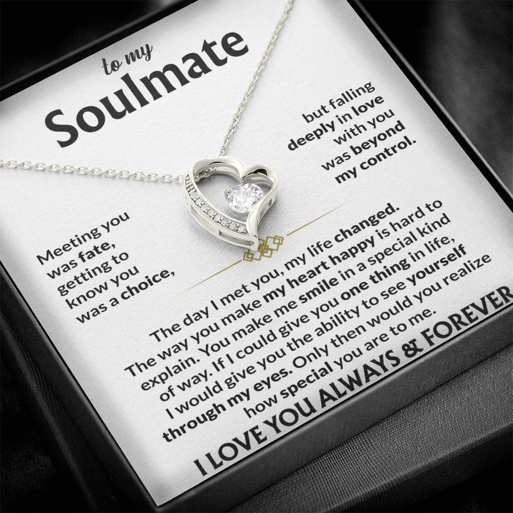To My Soulmate - The Day I Met You, My Life Changed - Forever Love Necklace