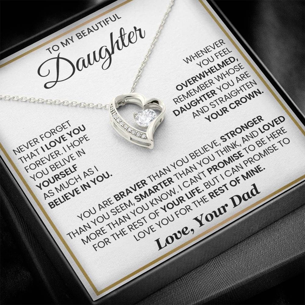 To My Beautiful Daughter - Forever Love Necklace