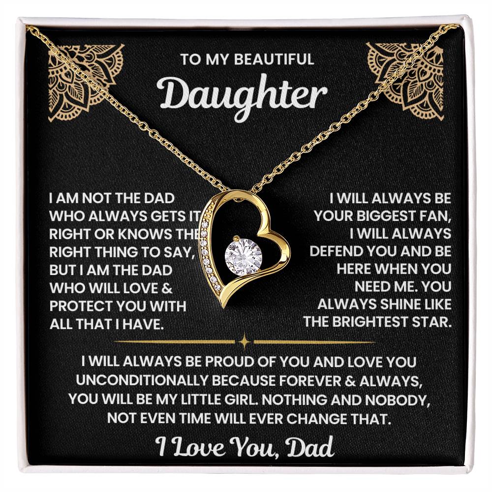 To My Daughter Necklace Gift Set from Dad |  Opal001