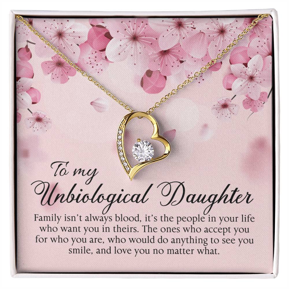 To My Unbiological Daughter - Forever Love Necklace
