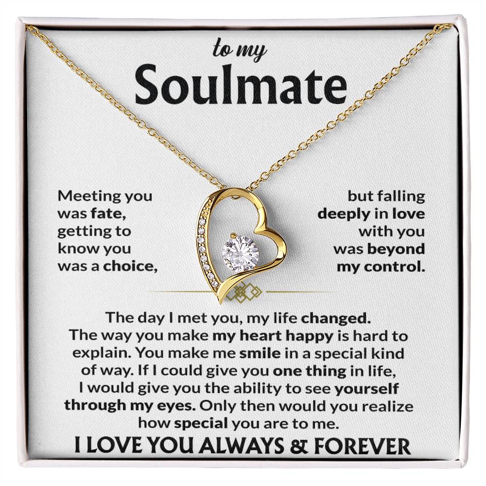 To My Soulmate - The Day I Met You, My Life Changed - Forever Love Necklace