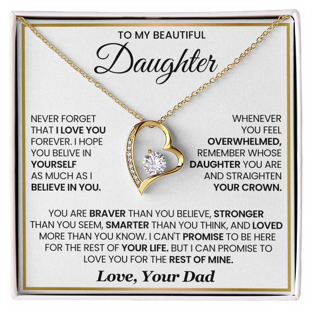 To My Beautiful Daughter - Forever Love Necklace