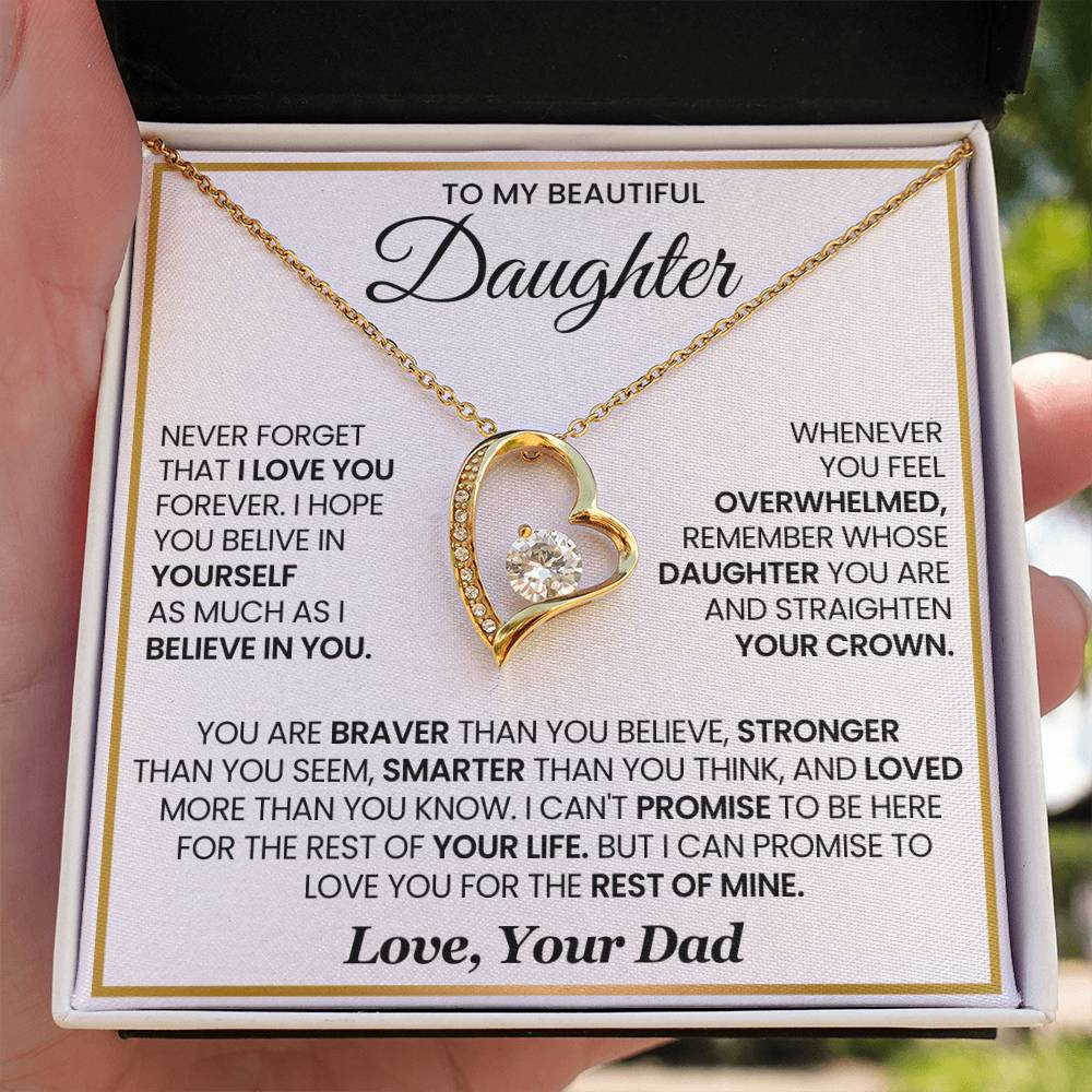 To My Beautiful Daughter - Forever Love Necklace