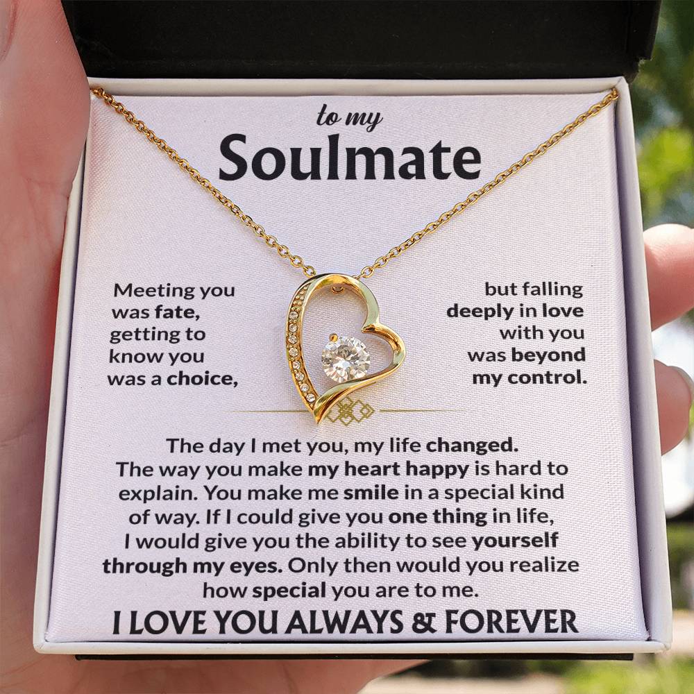 To My Soulmate - The Day I Met You, My Life Changed - Forever Love Necklace