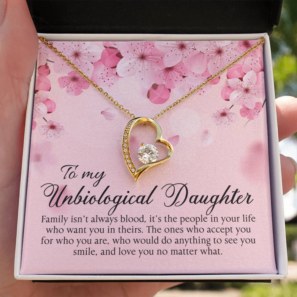 To My Unbiological Daughter - Forever Love Necklace